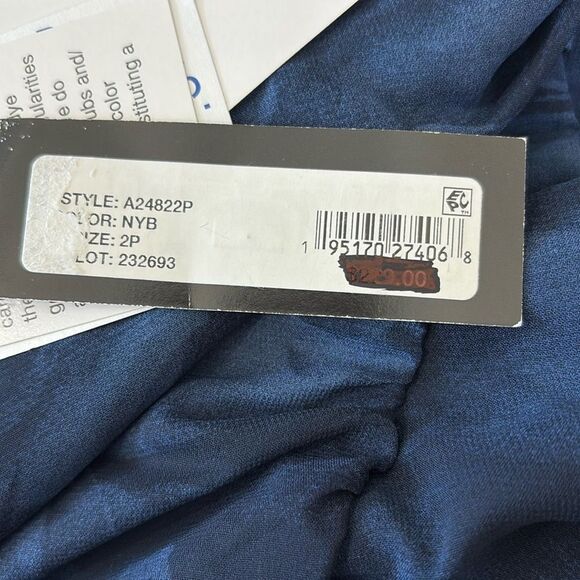 Betsy & Adam A24822P Halter Mock Neck Front Slit Floral Blouson Maxi NWT $220 - Picture 4 of 4